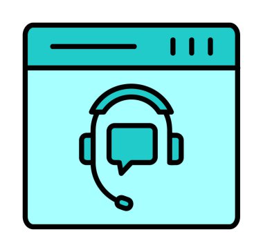 Modern Çevrimiçi Online Destekleyici element tasarımının vektör illüstrasyonu                            