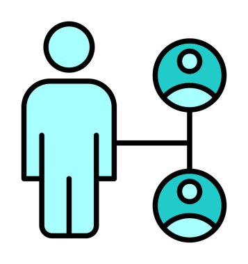 Takım yönetimi kavramının iş dünyası simgesi, vektör illüstrasyonu