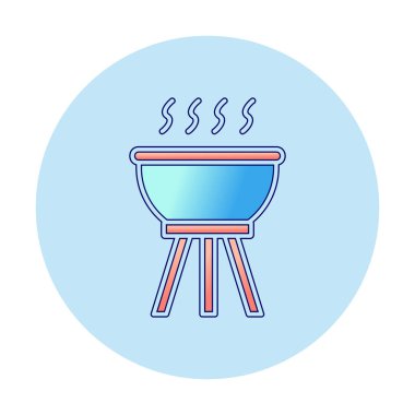 Barbekü. Web simgesi basit illüstrasyon                  