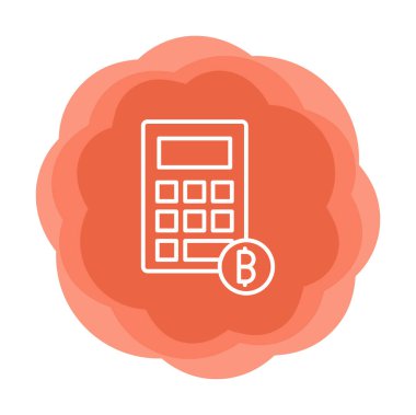 Şifreleme para birimi hesap makinesi web simgesi basit illüstrasyon