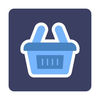 Alışveriş sepeti ikonu vektör illüstrasyonu 