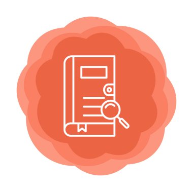 Büyüteç vektör çizimi olan bir kitap. Arama Kitabı kavramı                  