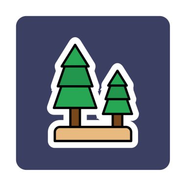 Orman ikonu vektör illüstrasyonu 