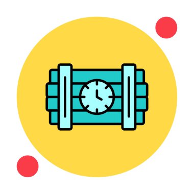 Zaman bombası ikonu vektör illüstrasyonu.