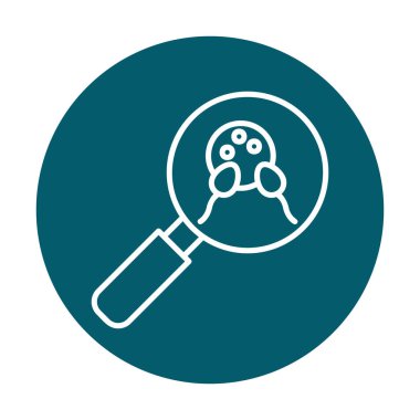 Büyüteç cam simgesi, vektör illüstrasyonlu bakteri denetimi  