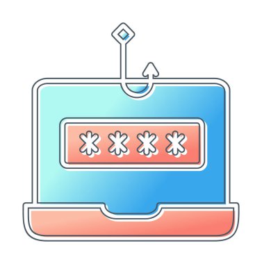 Basit düz phishing çizgisi vektör çizimi 