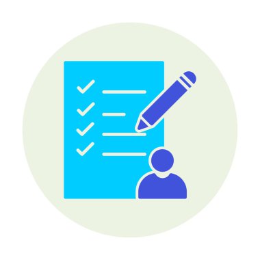 Kontrol listesi düz simgesi, vektör illüstrasyonu 