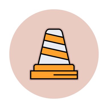 Trafik konisi vektör simgesi basit vektör illüstrasyonu