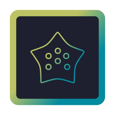 denizyıldızı düz ikon vektör çizimi 