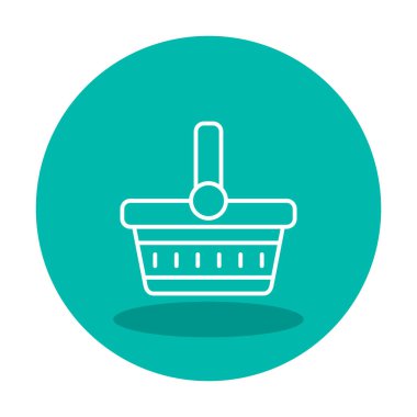 piknik sepeti web simgesi, vektör illüstrasyonu 