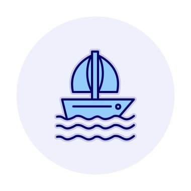 Basit tekne simgesi, vektör illüstrasyonu