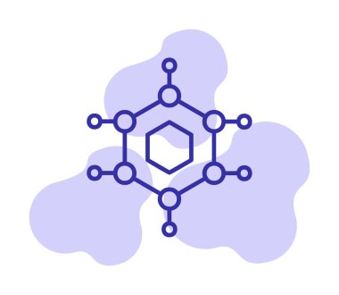 Basit Nanoteknoloji simgesi, vektör illüstrasyonu