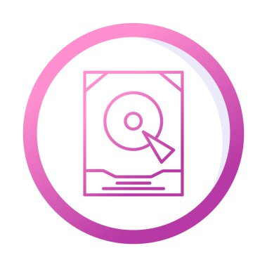 Basit Sabit disk simgesi, vektör illüstrasyonu