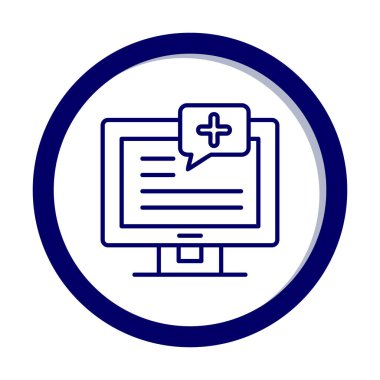 Basit Tıbbi Bildirim simgesi, vektör illüstrasyonu