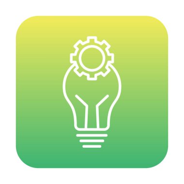 Cogwheel simgesi, vektör illüstrasyonlu ampul 