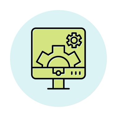 Bilgisayar ayarları simgesi, vektör çizim