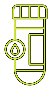 Kan testi tüpü ana hat vektör simgesi. Laboratuvar test sembolü, logo illüstrasyonu.