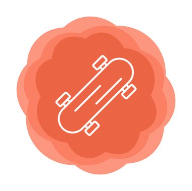 Basit kaykay simgesi, vektör illüstrasyonu