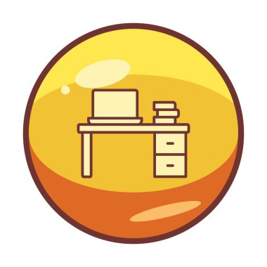 Ofis masa simgesinin vektör illüstrasyonu 