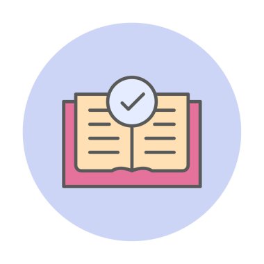 düz Kitap simgesi vektör illüstrasyonu 