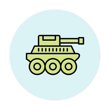 düz basit askeri tank vektör ikonu tasarımı