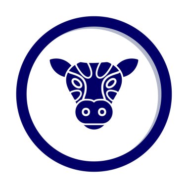 İnek başı simgesi vektörü beyaz arkaplanda izole edildi