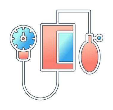 Basit Kan basıncı ölçüm simgesi, vektör illüstrasyonu