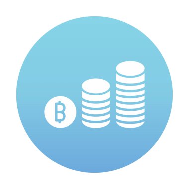 Basit bitcoin simgesi, vektör illüstrasyonu