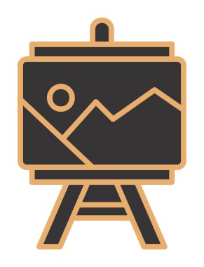 düz boyama simgesi, vektör illüstrasyonu