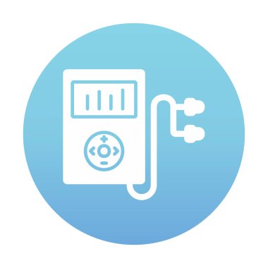 Kulaklık simgesi, vektör illüstrasyonlu Mp3 oynatıcı