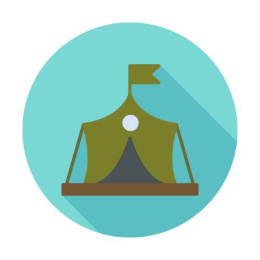 Askeri çadır simgesi, vektör illüstrasyonu