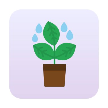 çömlek simgesine bitki, vektör illüstrasyonu 