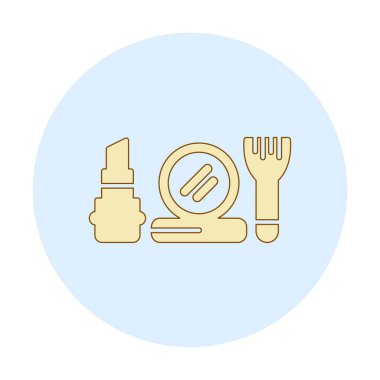 Makyaj araçları web simgesi, vektör illüstrasyonu