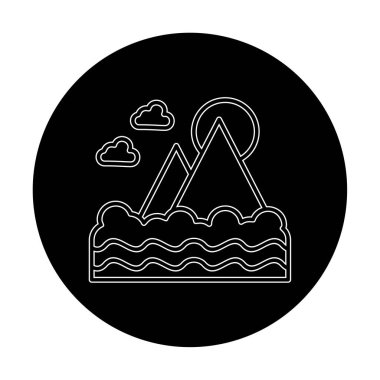 Fuji Dağı simgesi, veteriner illüstrasyonu 