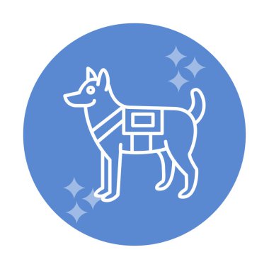 Askeri Köpek simgesi vektör illüstrasyonu