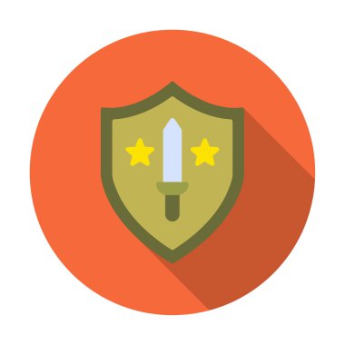 Kılıç vektör ağ simgesine sahip Askeri Kalkan, vektör illüstrasyonu 