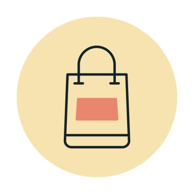 Alışveriş poşeti simgesi, vektör illüstrasyonu basit tasarım