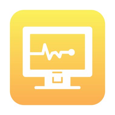 Basit kardiyogram simgesi, vektör illüstrasyonu