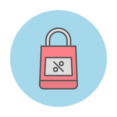 Alışveriş poşeti simgesi, vektör illüstrasyonu basit tasarım