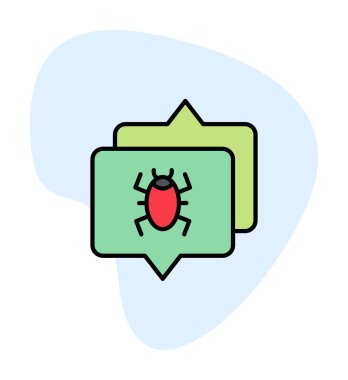 Konuşma balonu vektör resimlemesindeki hata simgesi 