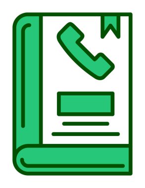 Telefon Rehberi düz simgesi, vektör çizim