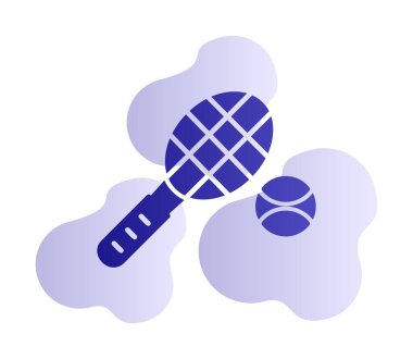 Tenis topu ve raket hattı biçim vektör tasarımı                  