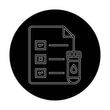 Tıbbi Test Raporu ikon vektör illüstrasyonu 