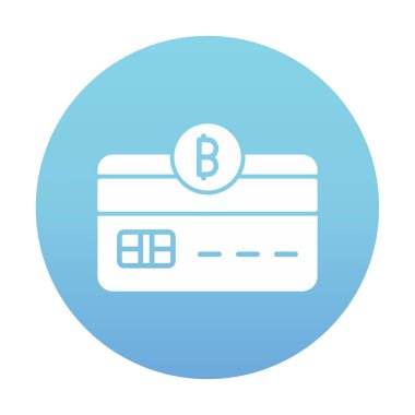 Bitcoin cüzdan simgesi, bitcoin simgesi olan kredi kartı, vektör illüstrasyonu 