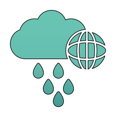 Dünya yağmurlu bir gün. Web simgesi basit tasarım