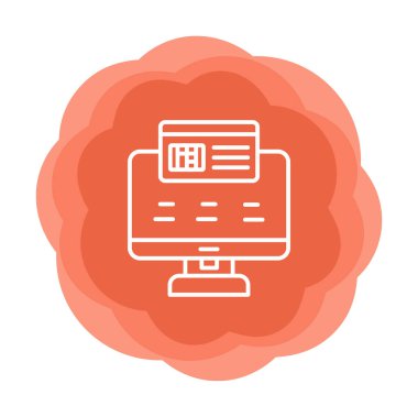 Basit Çevrimiçi Ödeme simgesi, vektör illüstrasyonu