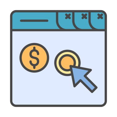 Her Tıklama simgesine Öde, vektör illüstrasyonu