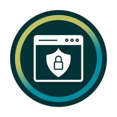 Basit Web Güvenlik simgesi, vektör illüstrasyonu