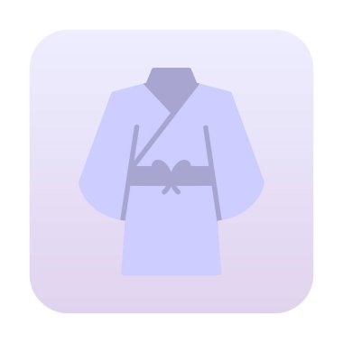 Yukata simgesi, doğrusal izole edilmiş illüstrasyon, ince çizgi vektörü, web tasarım işareti 