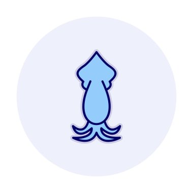 Beyaz arkaplanda mürekkep balığı vektörü simgesi 